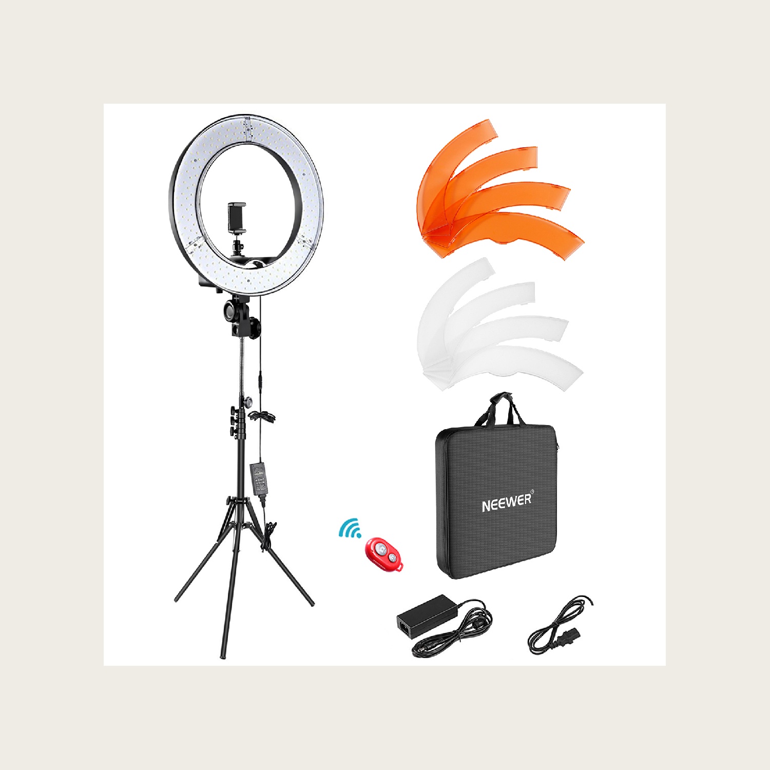 Photography Lighting Kit Neewer - طقم إضاءة حلقية NEEWER RL‑18 مقاس