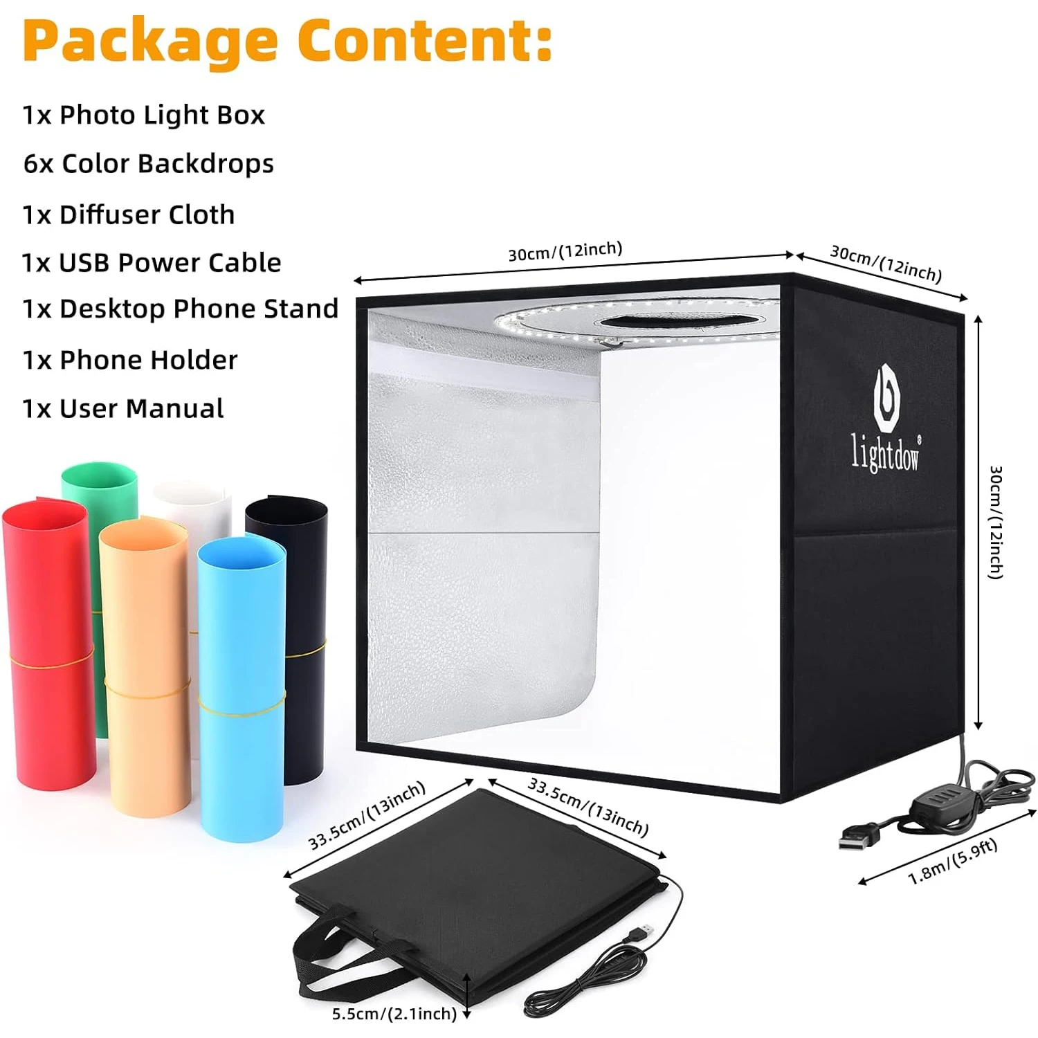 Photography Lighting Set Up - Lightdow Photo Studio Light Box Kit
