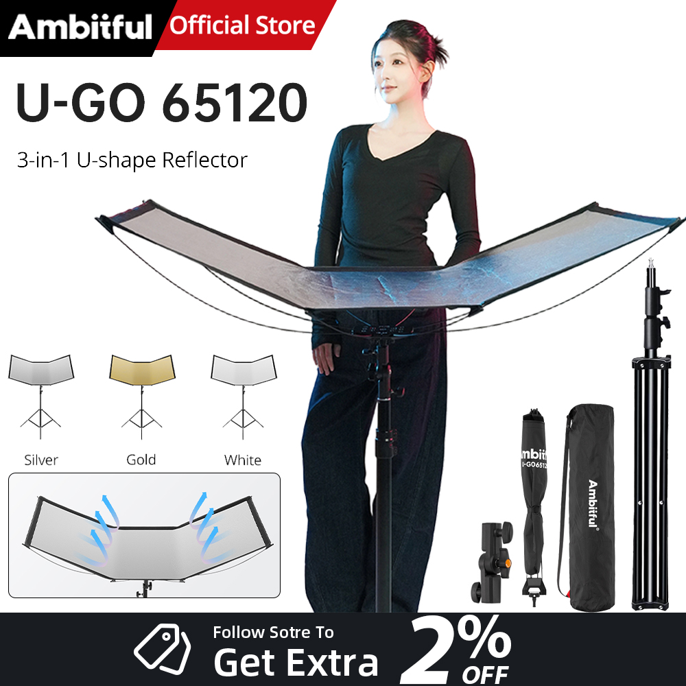 Photography Lighting Types - AMBITFUL 3in1 U-نوع ضوء الناشر عاكس