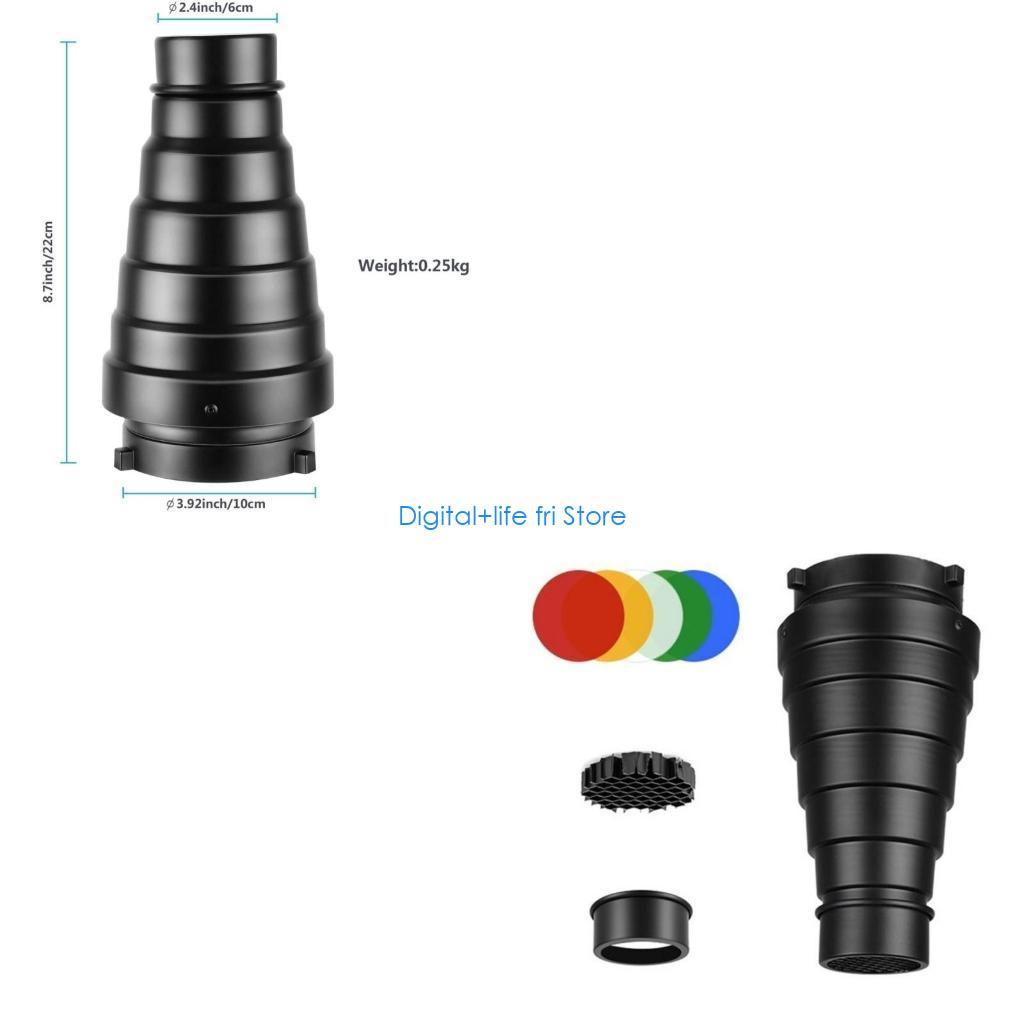 Photography Lighting Modifiers - E06D طقم سنوت معدني للتصوير الفوتوغرافي