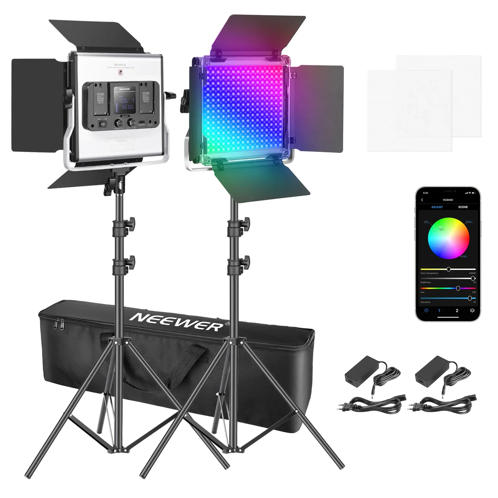 Photography Lighting Kit Neewer - مجموعة إضاءة LED RGB 660 من