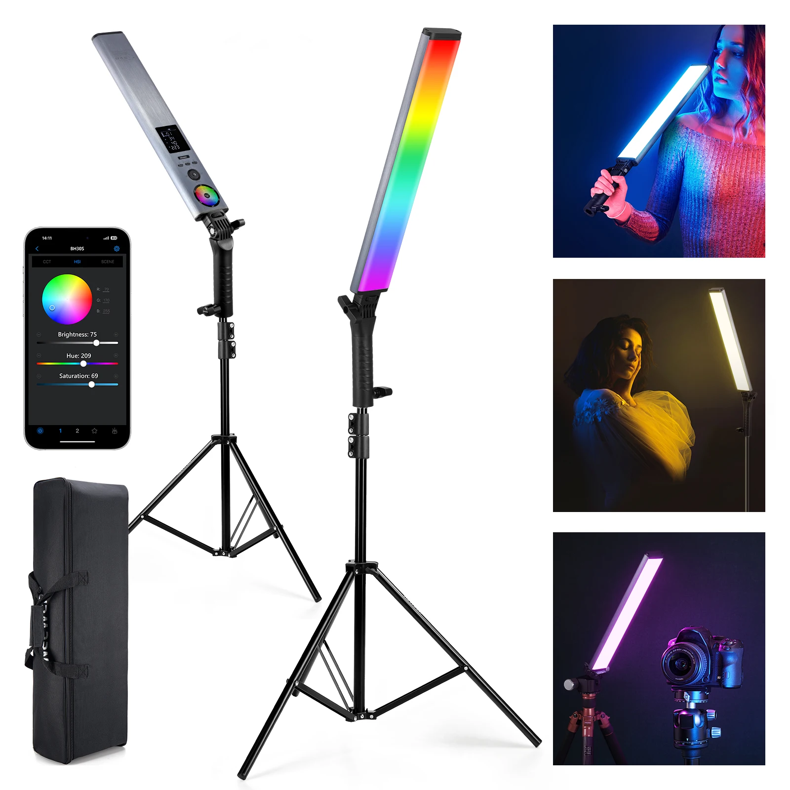 Photography Lighting Kit Neewer - نيور عصا إضاءة فيديو LED تفاعلية