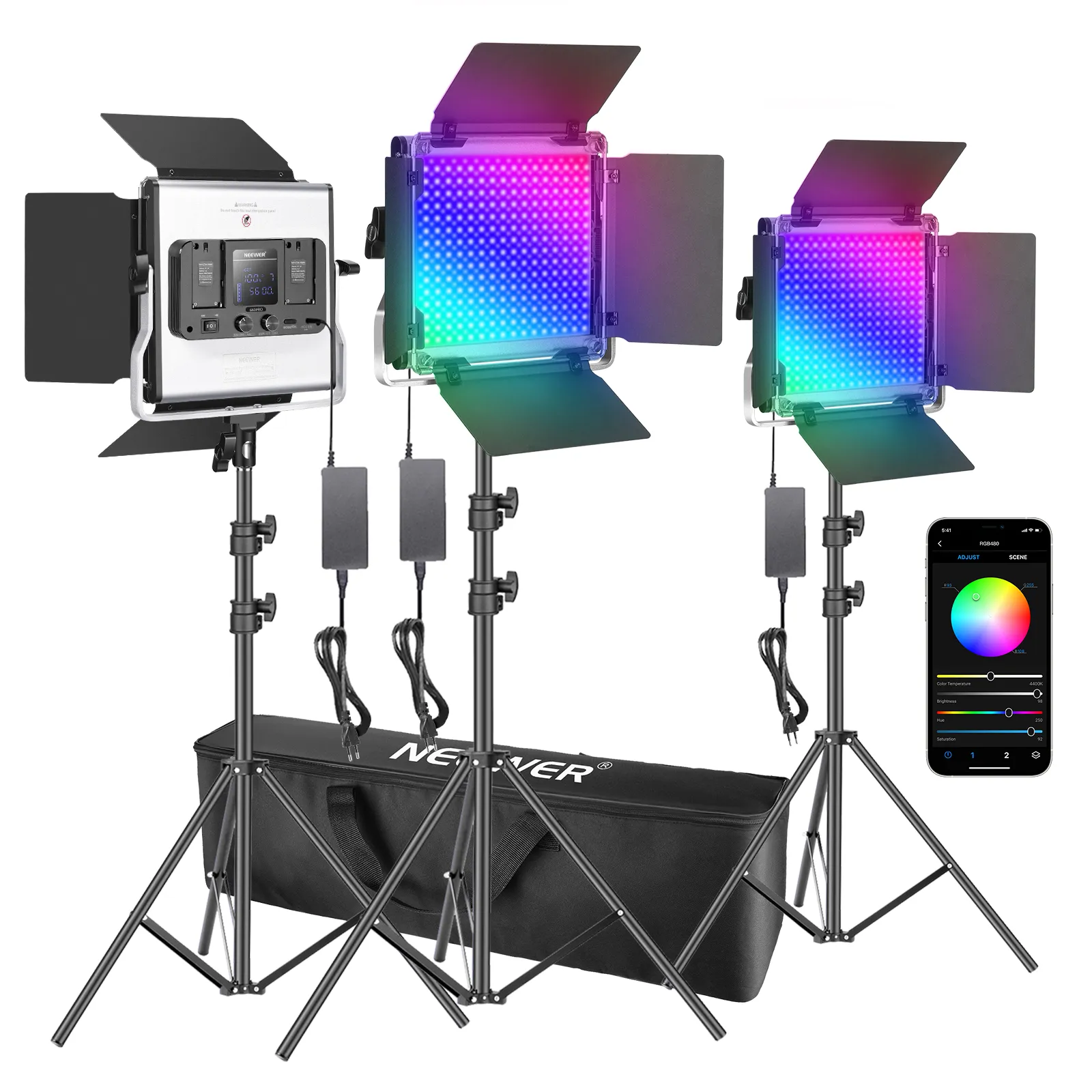 Photography Lighting Kit Neewer - مجموعة إضاءة نيور 3 قطع 480