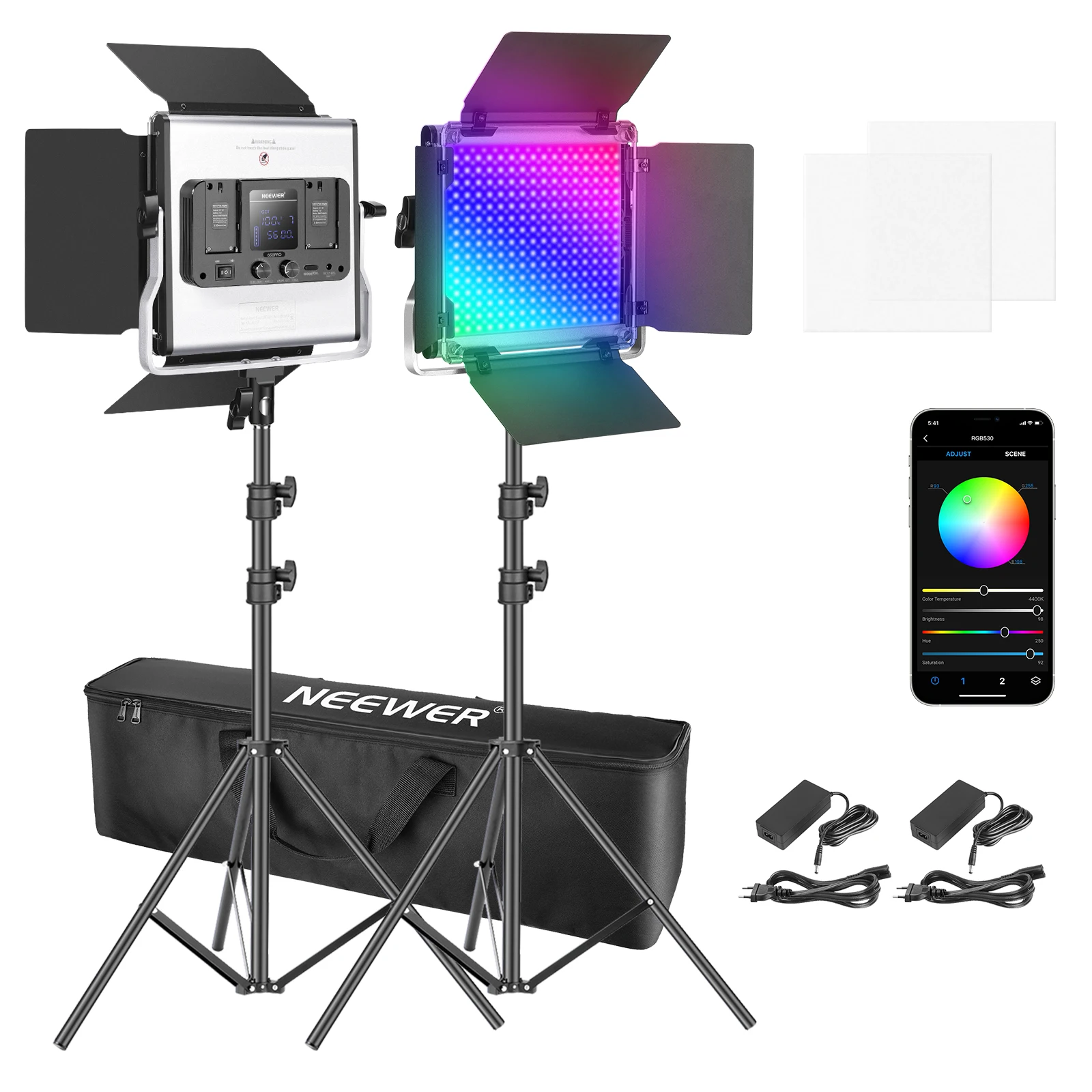 Photography Lighting Kit Neewer - مجموعة إضاءة LED RGB من Neewer
