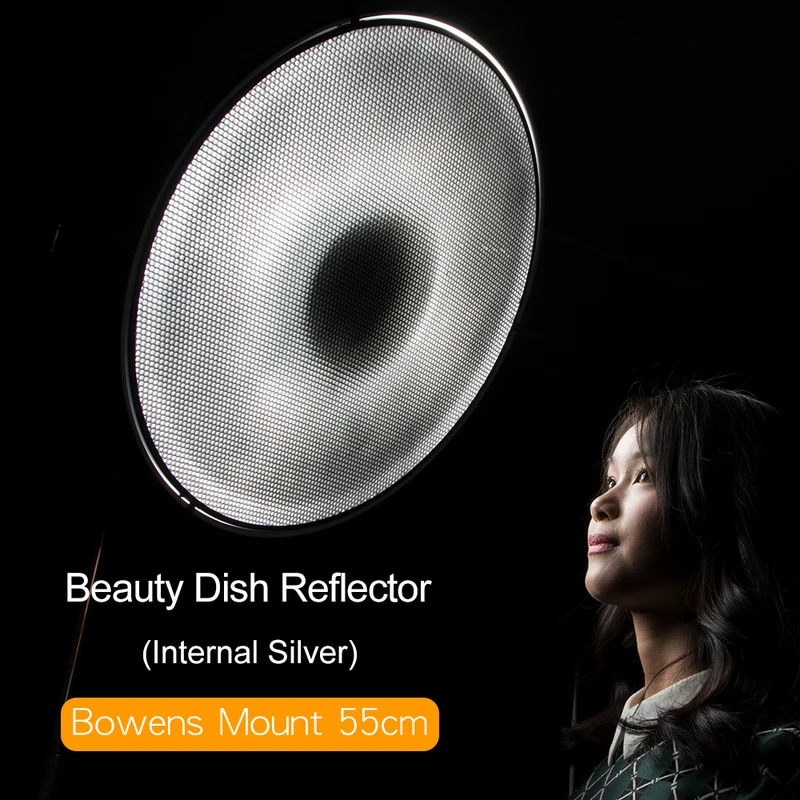 طبق تجميل فضي مقاس 55 سم 22 ست - مراجعة Beauty Dish 55Cm وسعره