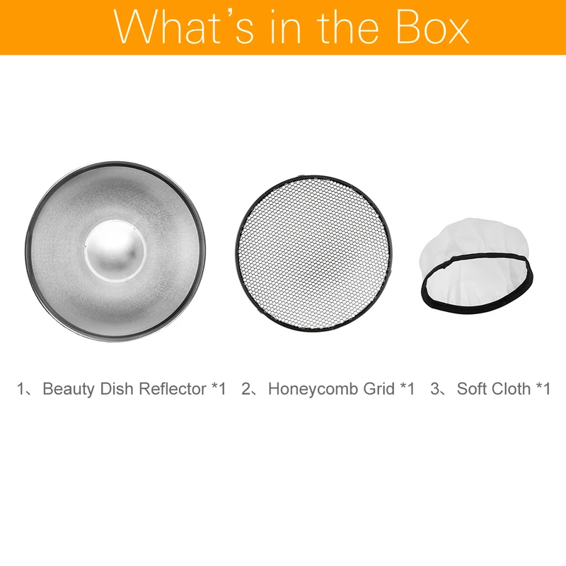 طبق تجميل فضي مقاس 55 سم 22 ست - مراجعة Beauty Dish 55Cm وسعره