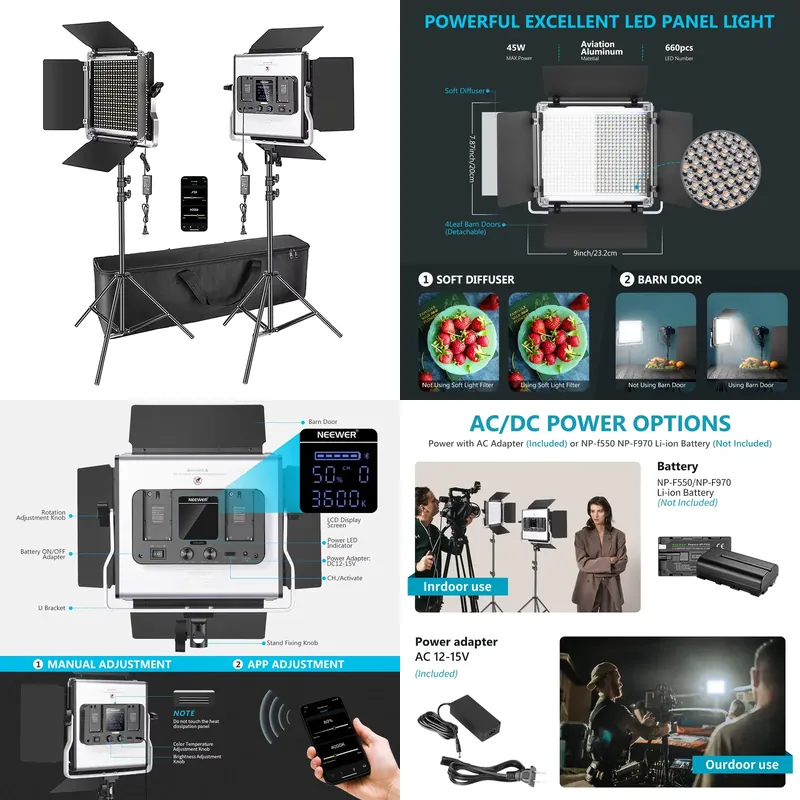 طقم إضاءة للتصوير الفوتوغرافي  - مراجعة Photography Lighting Kit Neewer وسعره