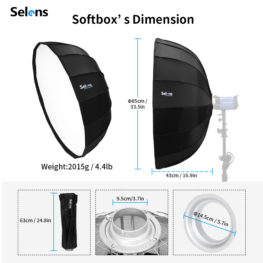 Selens 85 سنتيمتر مظلة الرادار - مراجعة Beauty Dish 55Cm وسعره