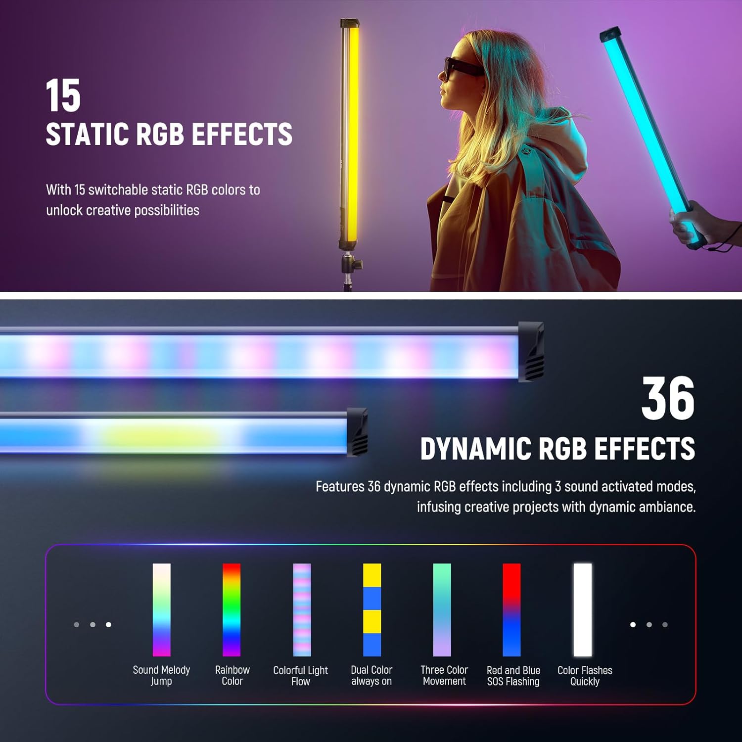 NEEWER Basics عصا إضاءة RGB مغ - مراجعة Torjim Rgb Photography Video Lighting وسعره