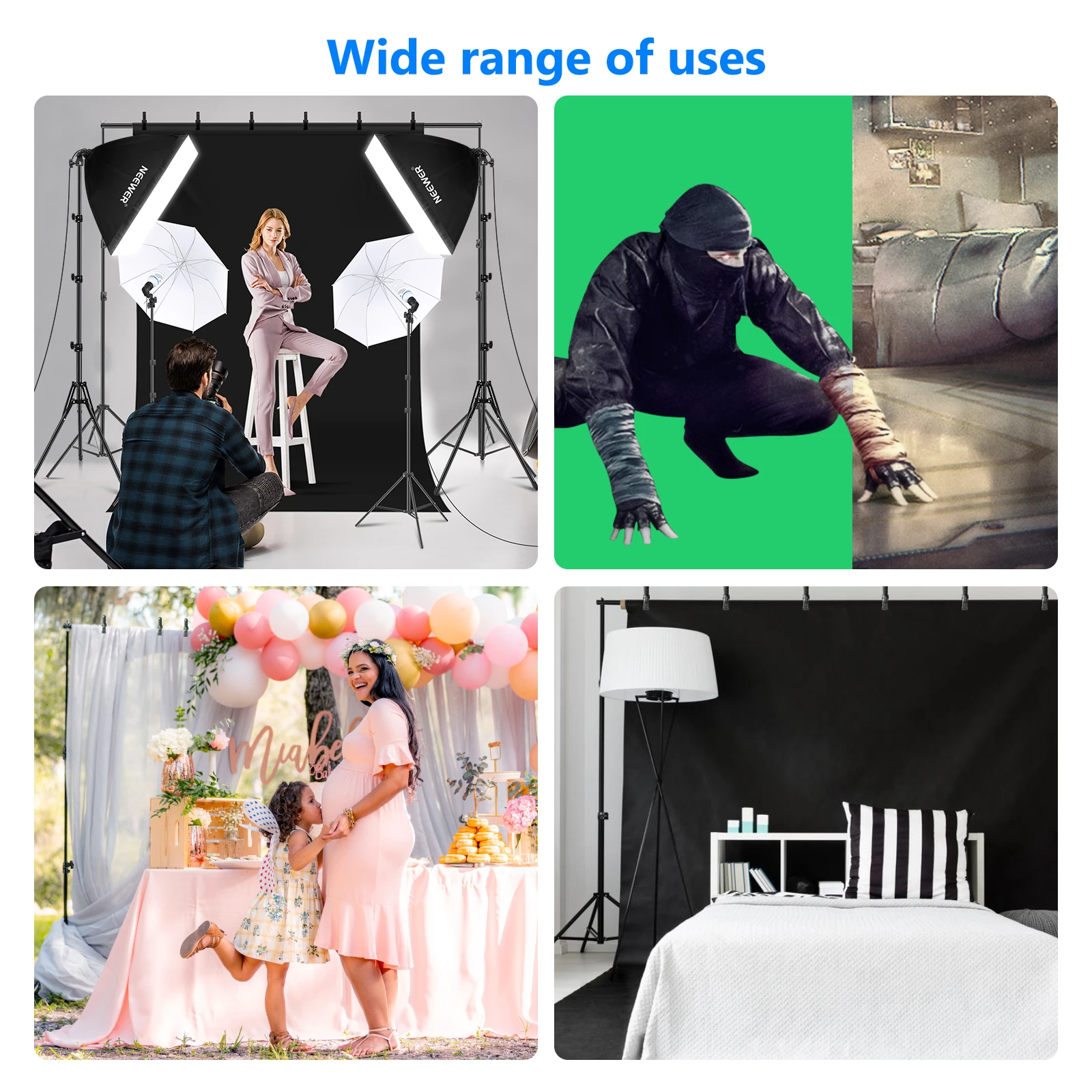 طقم إضاءة للتصوير الفوتوغرافي  - مراجعة Photography Lighting Kit Neewer وسعره