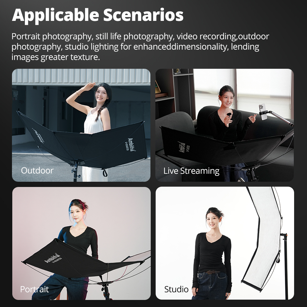 AMBITFUL 3in1 U-نوع ضوء الناشر - مراجعة Photography Lighting Types وسعره