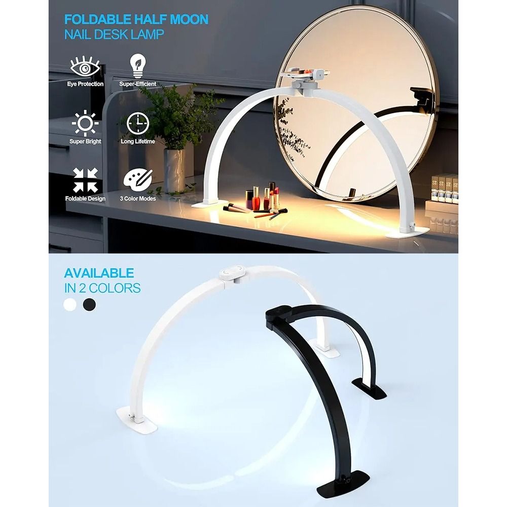 مصباح أظافر نصف دائري قابل للت - مراجعة Photography Lighting No Shadows وسعره
