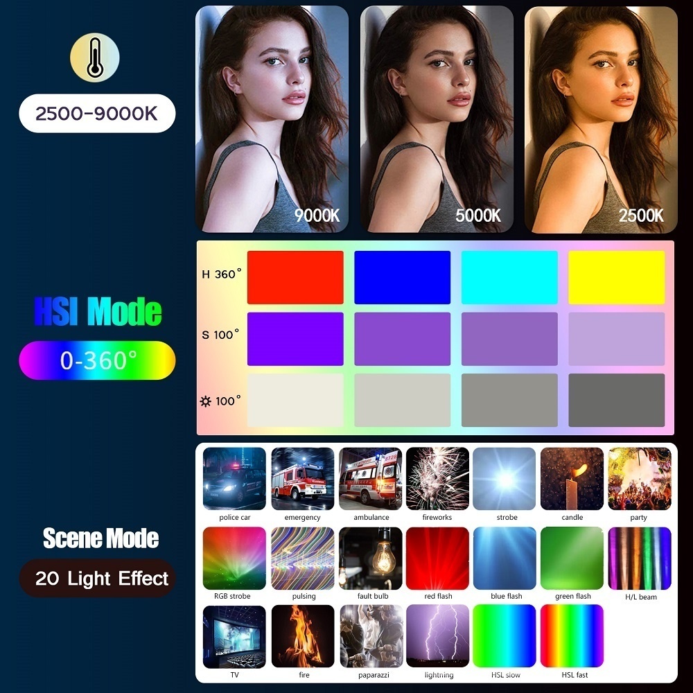 50 سنتيمتر RGB عصا ضوء عصا خفي - مراجعة Photography Lighting Types وسعره