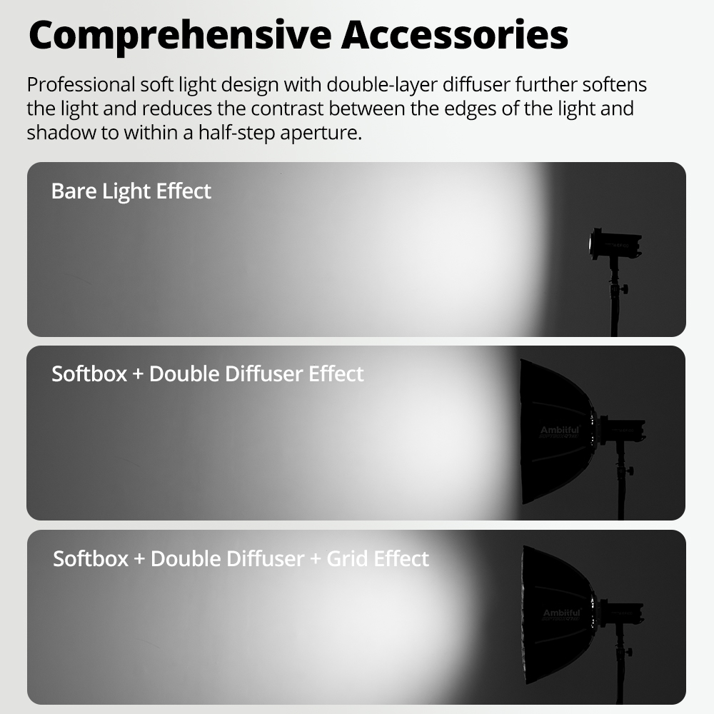 صندوق إضاءة مربع AMBITFUL Q7-I - مراجعة Photography Lighting Set Up وسعره
