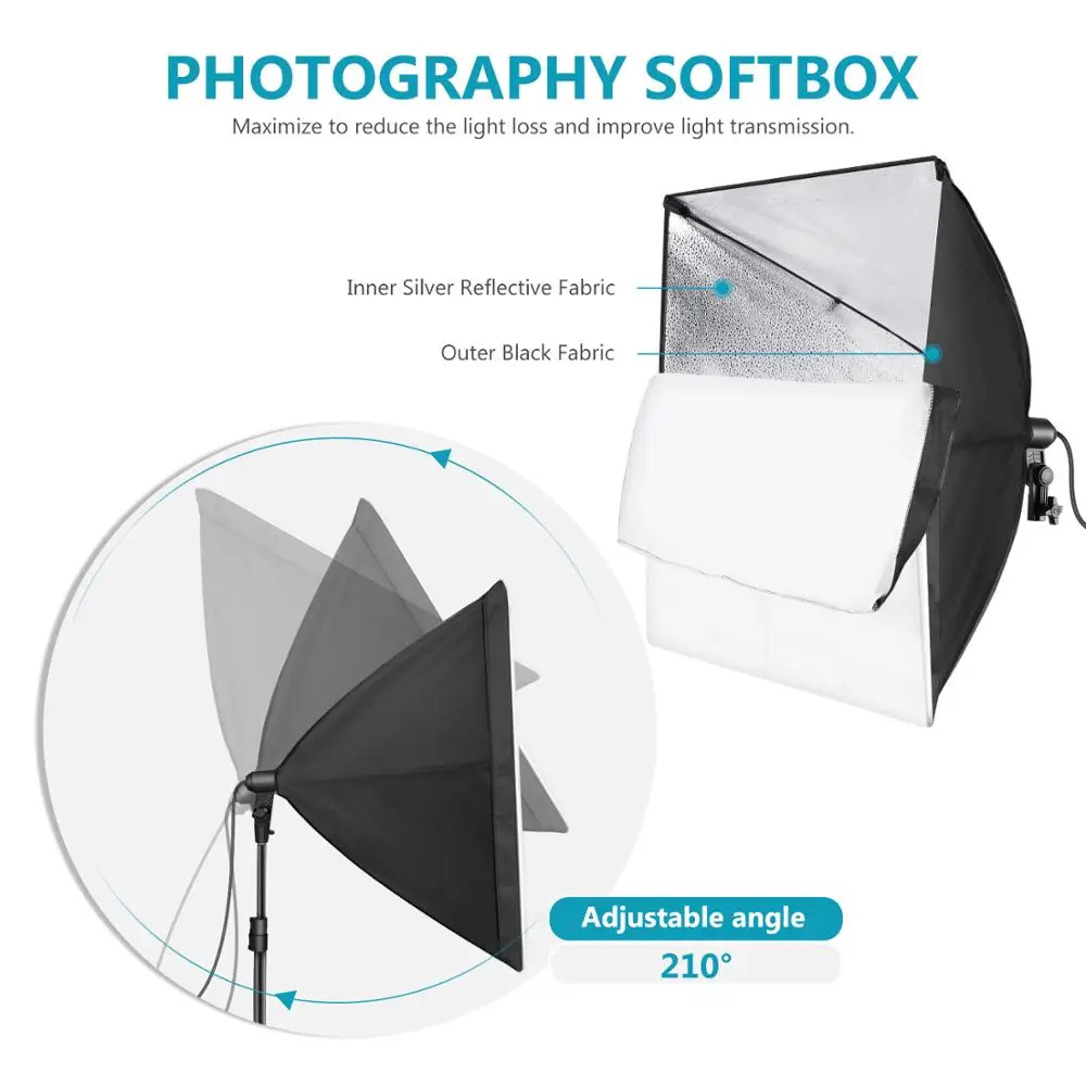 طقم إضاءة سوفت بوكس للتصوير ال - مراجعة Photography Lighting Kit Neewer وسعره