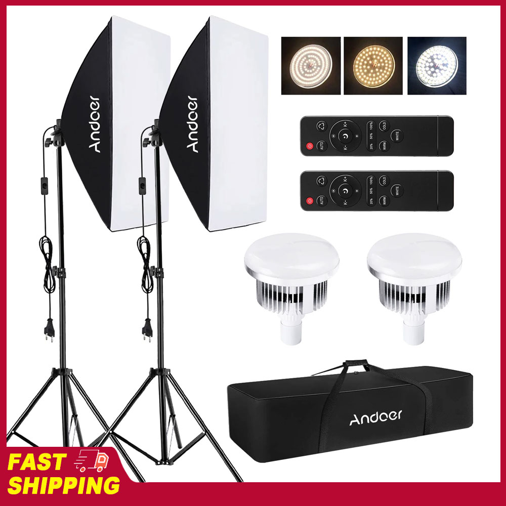 مجموعة إضاءة سوفت بوكس من أندو - مراجعة Photography Lighting Set Up وسعره
