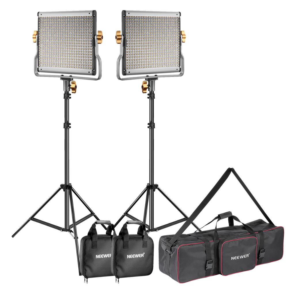 مجموعة إضاءة فيديو نيوير ثنائي - مراجعة Photography Lighting Kit Neewer وسعره