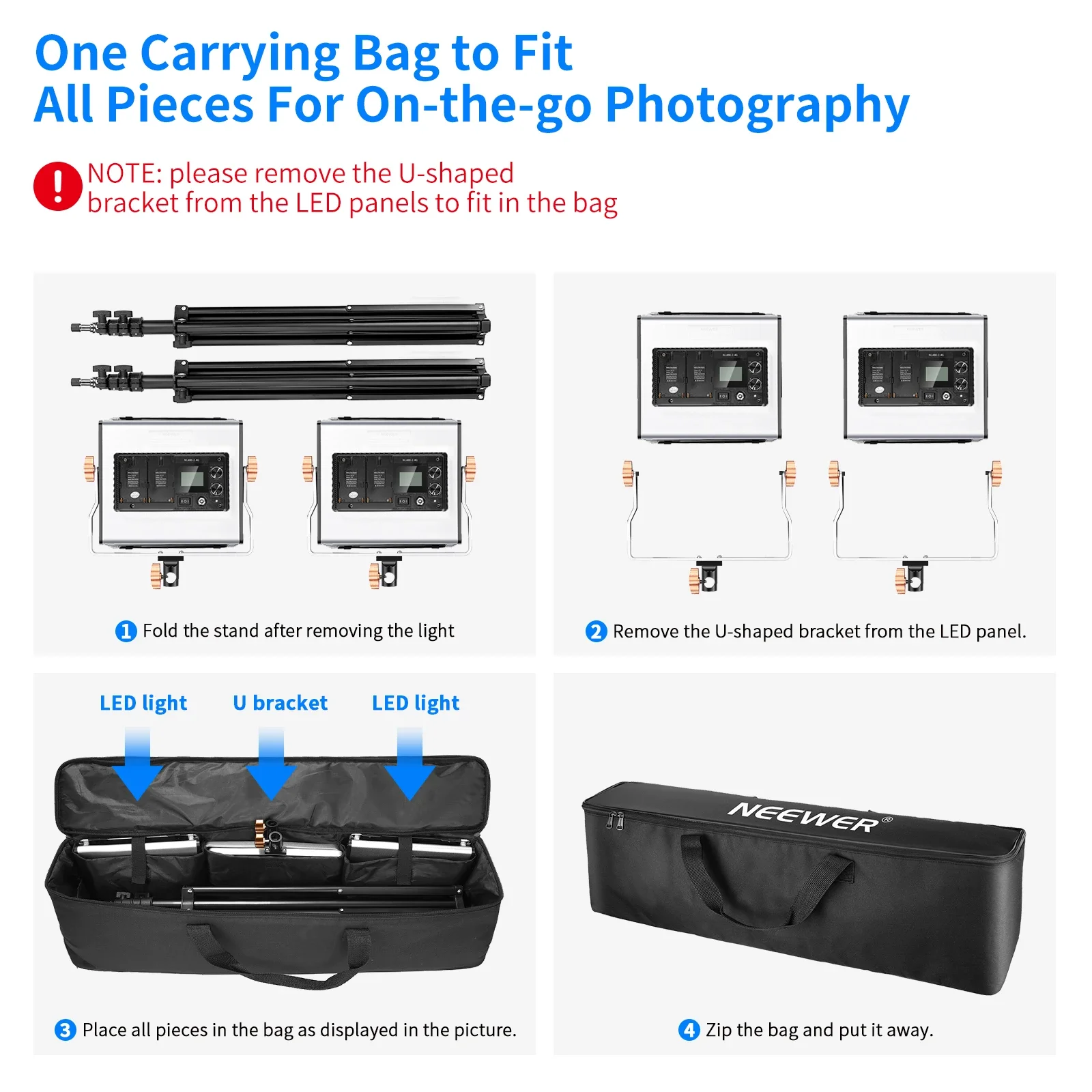 مجموعة إضاءة فيديو متقدمة من N - مراجعة Photography Lighting Kit Neewer وسعره