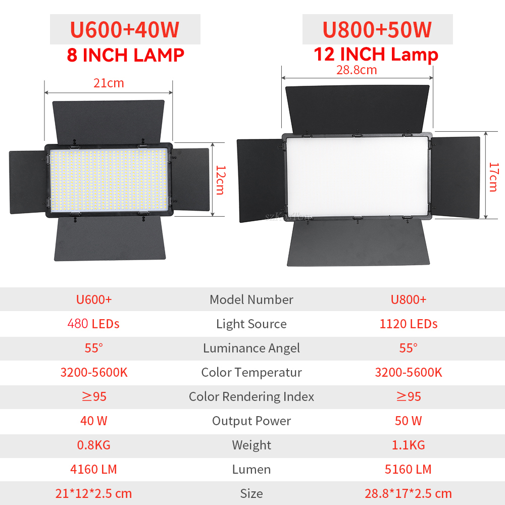 U800 U600 LED صور استوديو الفي - مراجعة Photography Lighting Uk وسعره